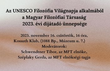 A Magyar Filozófiai Társaság 2023. évi díjátadó ünnepsége