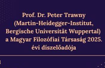 Prof. Dr. Peter Trawny díszelőadása